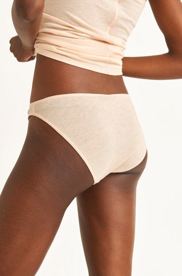 Low rise underwear in super stretch organic cotton - Beige