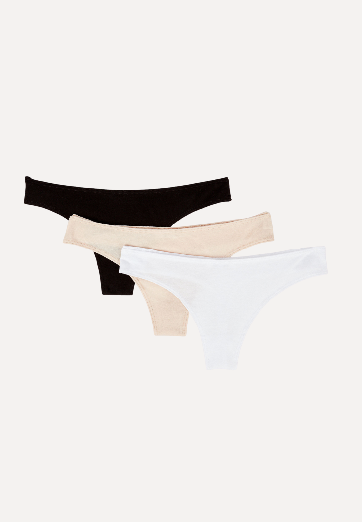 Melons High Cut Ribbed Cotton 3 pack Thong – madeformelons