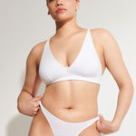 Gracelynne Plunge Bralette|White