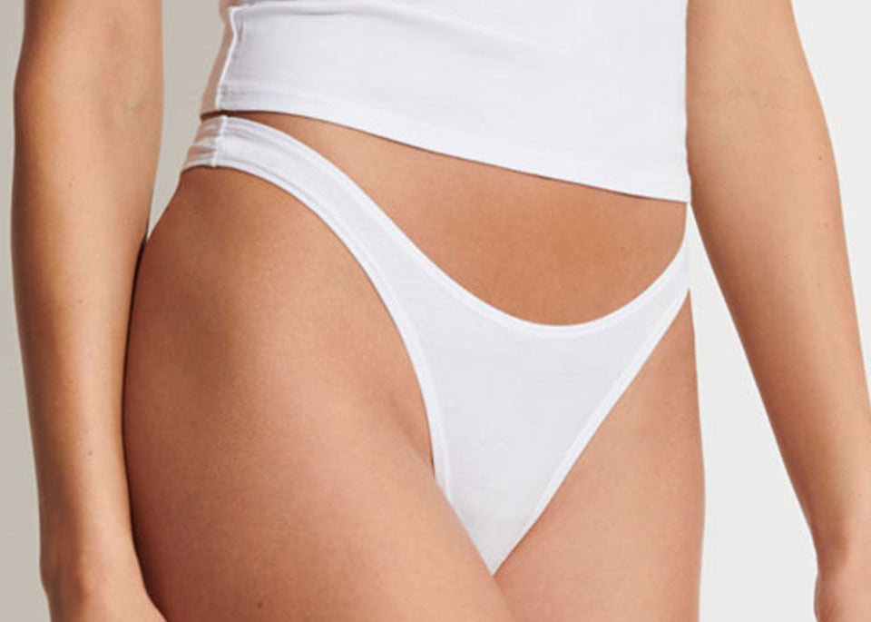 Graysen High Cut Thong|White