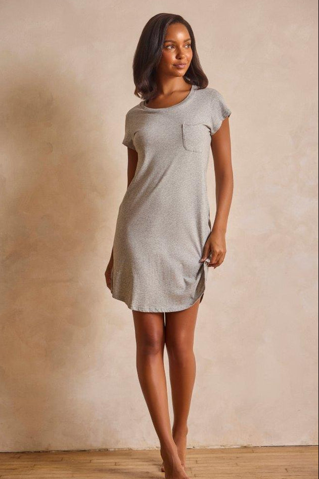 Carissa Sleep Shirt | 100% Organic Cotton Short Sleeve Nightgown