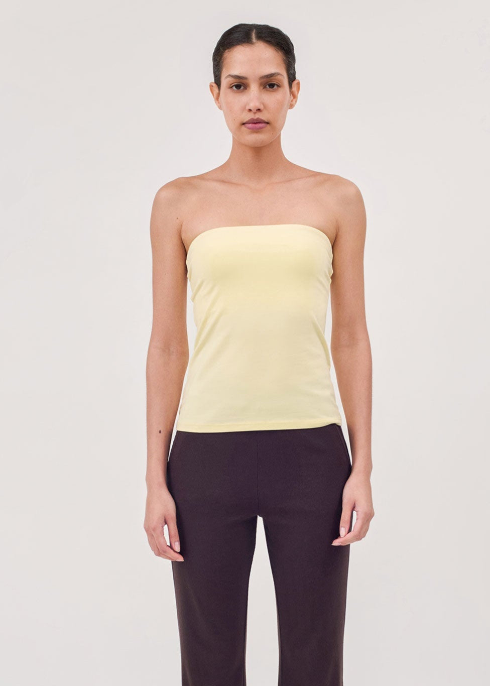 yellow honey tube top