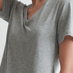 Chana V-Neck Sleepshirt|HEATHER GREY