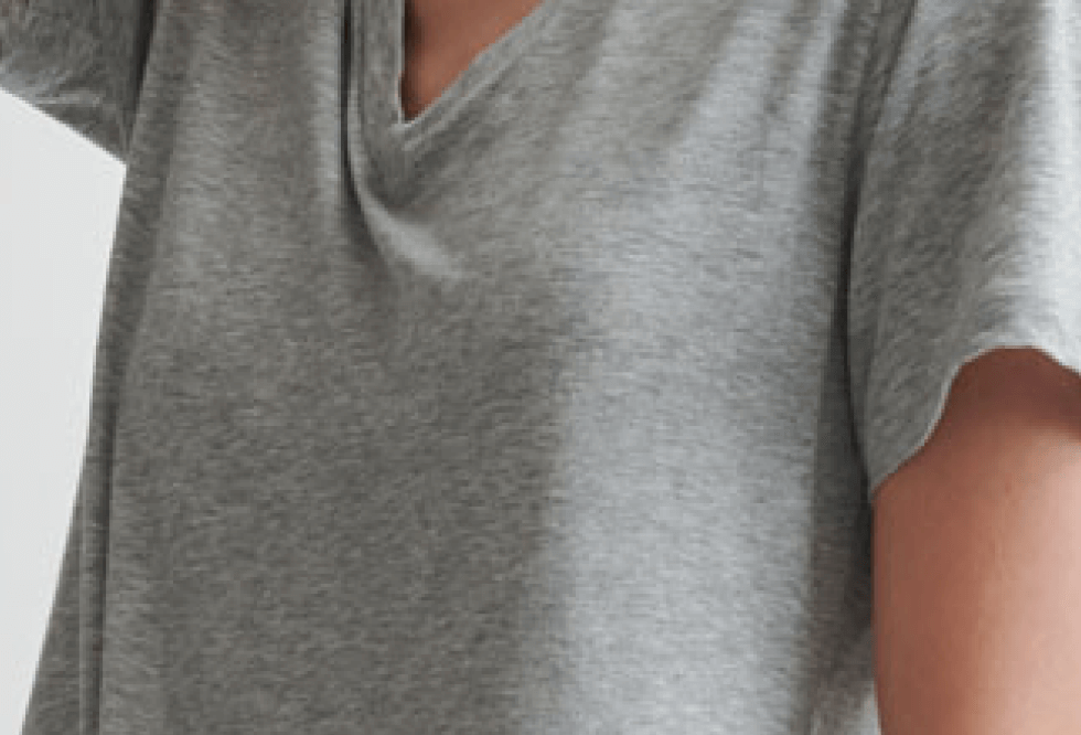 Chana V-Neck Sleepshirt|HEATHER GREY