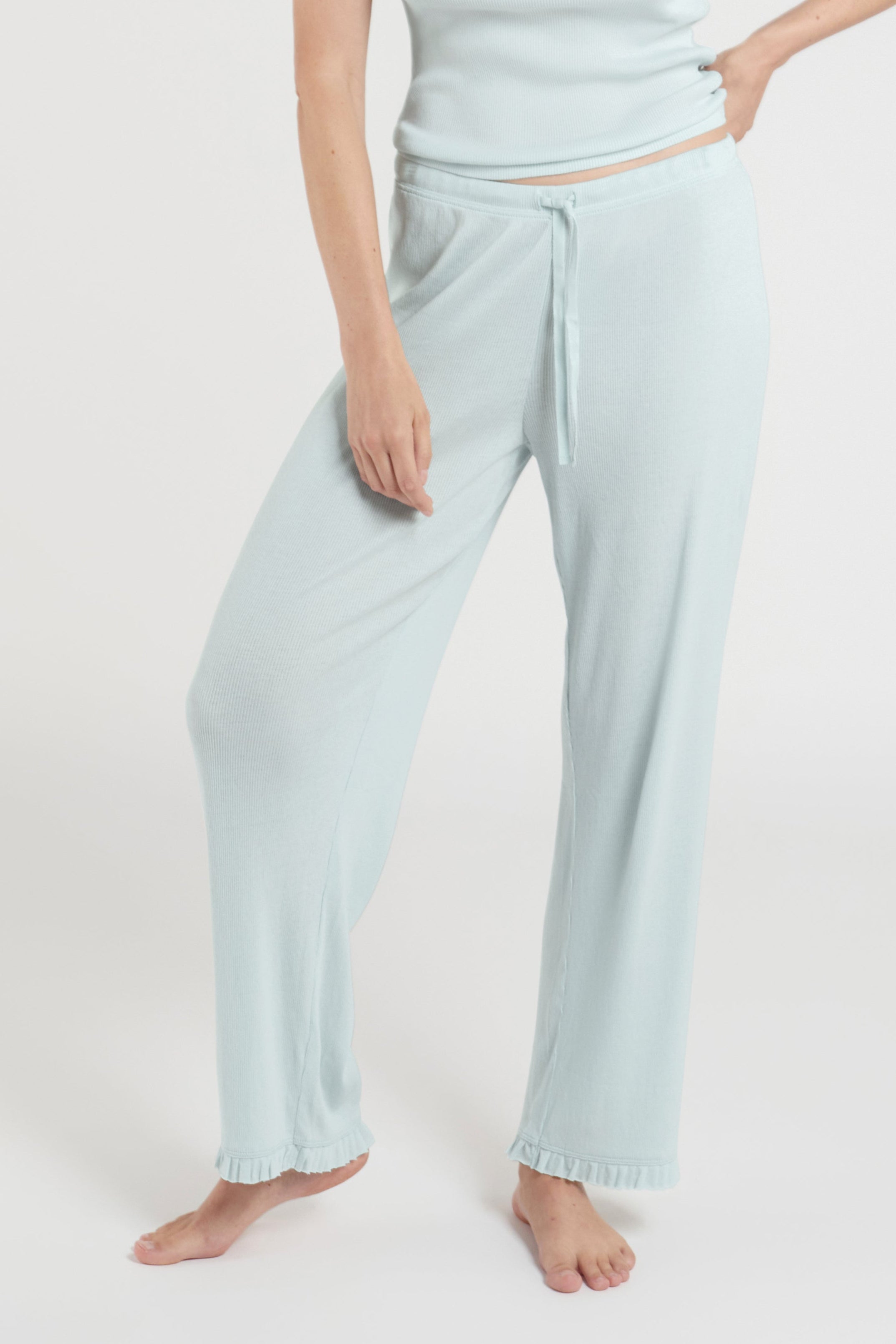 【送料無料（一部地域を除く）】 Rae Ruffle Pant | Stylish & Comfortable Pima Cotton Lounge セット/コーデ