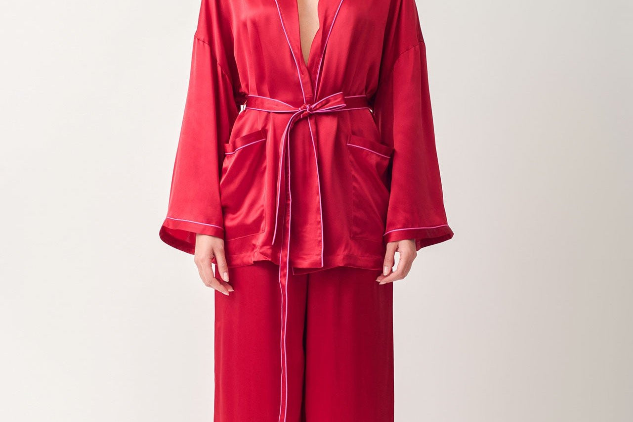 Joy Washable Silk Wrap Robe Top