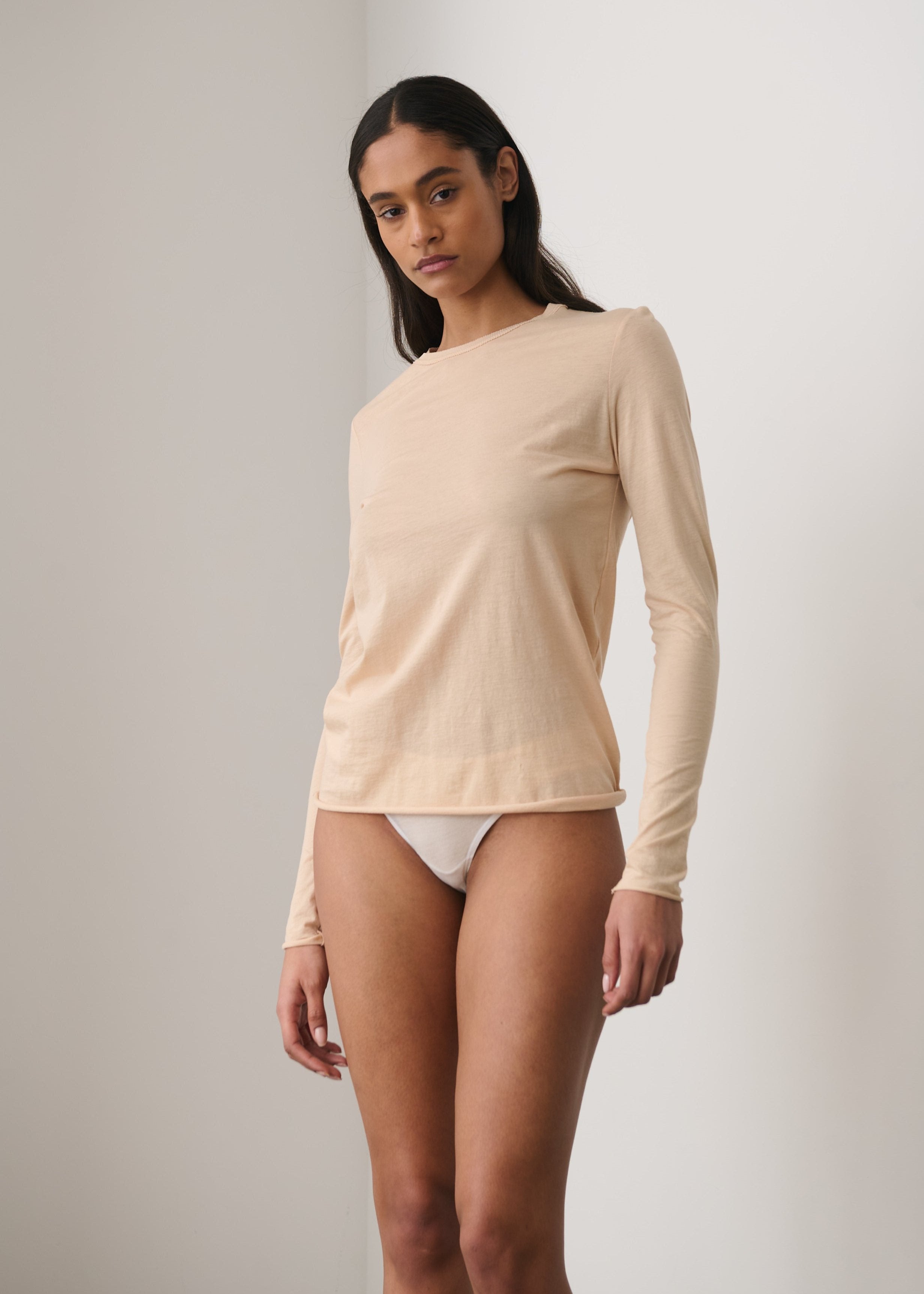 Long Sleeve Crewneck Tee | 100% Organic Pima Cotton Slim-Fit Long Sleeve Crewneck Tee | 100% Organic Pima Cotton Slim-Fit