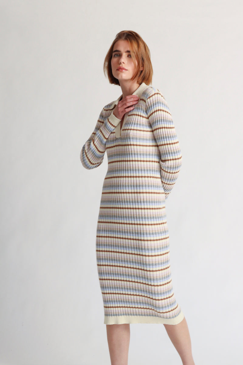 Makaya Striped Polo Dress