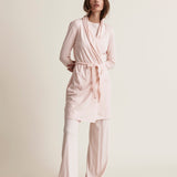 Basic Double Layer Wrap Robe|Pearl Pink