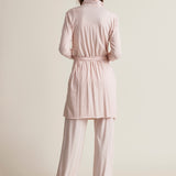 Basic Double Layer Wrap Robe|Pearl Pink