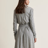 Basic Double Layer Wrap Robe|Heather Grey