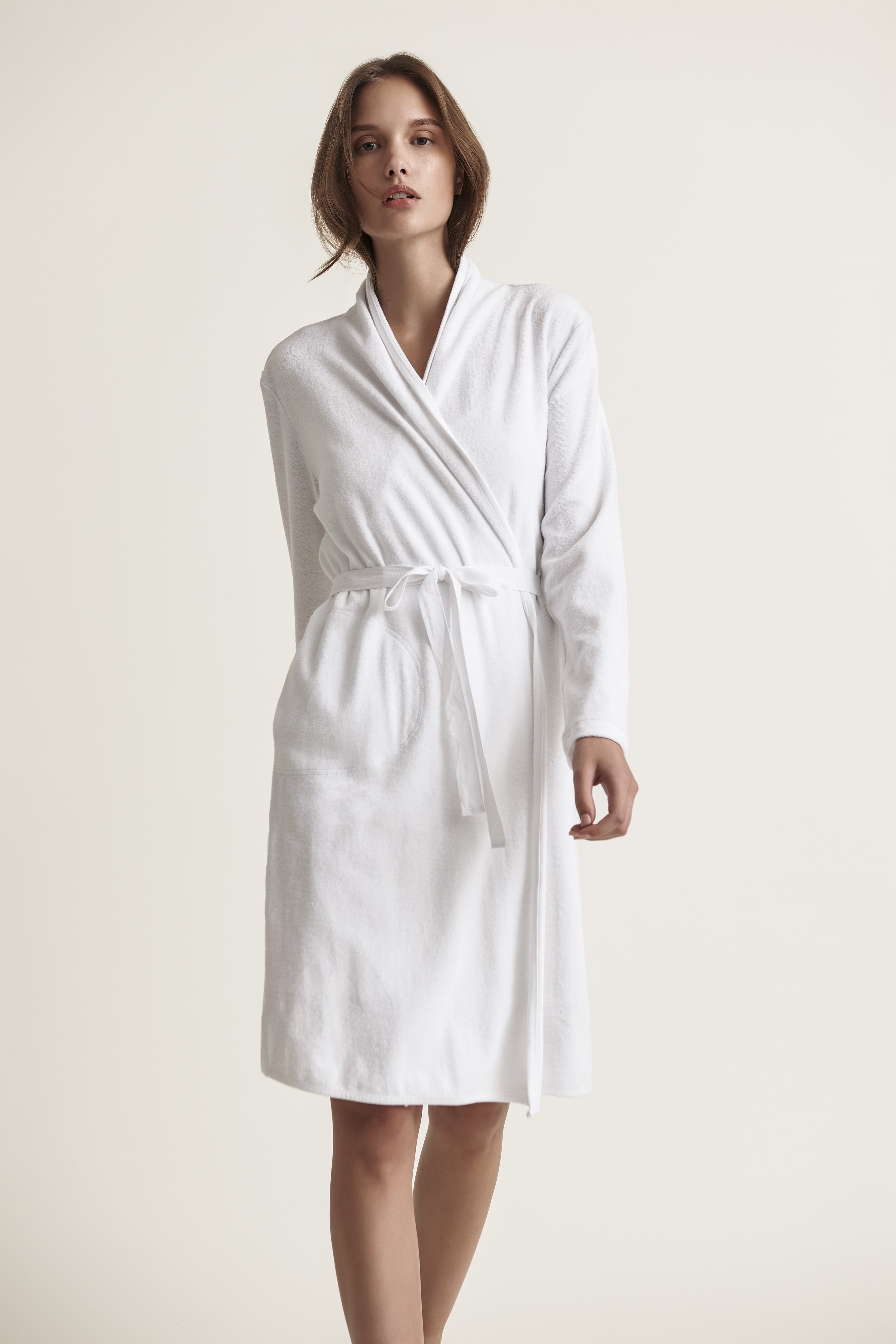 Terry shop wrap robe